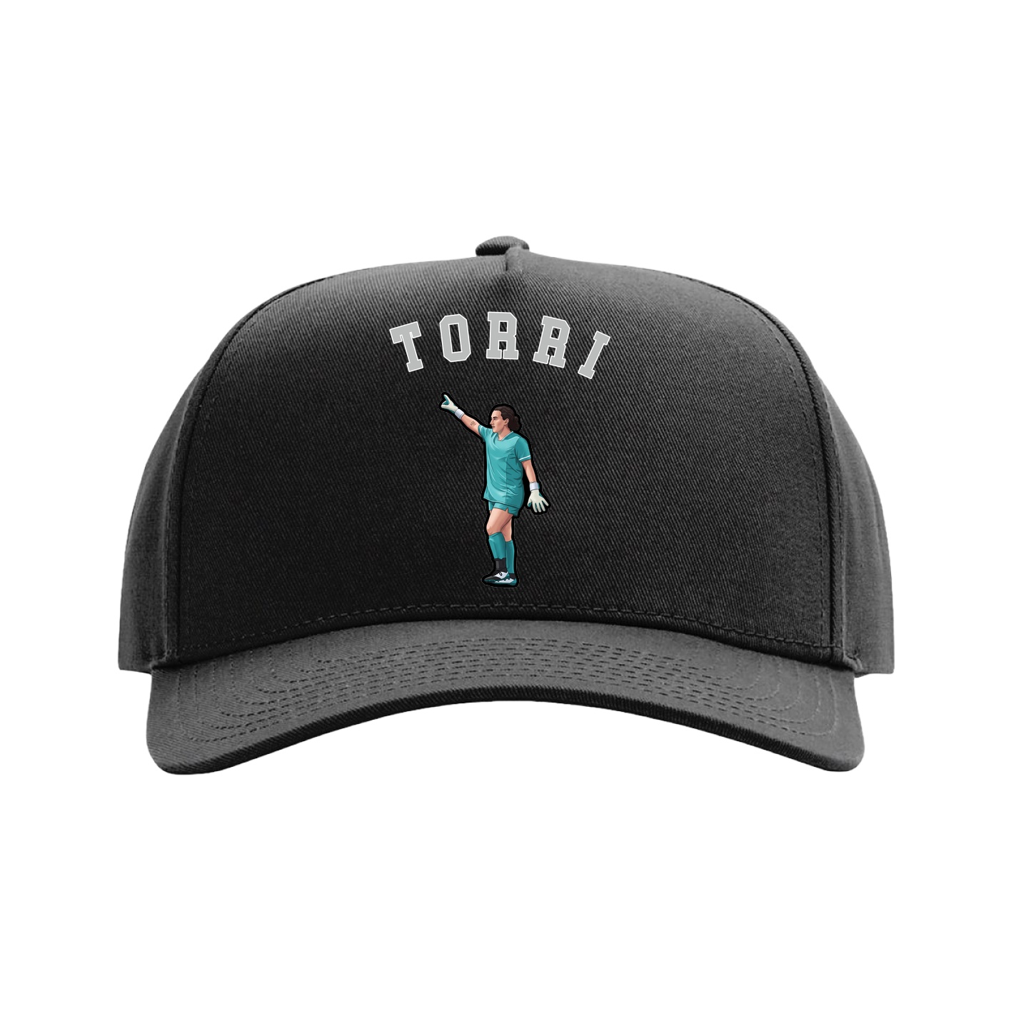 Full Fabric Five-Panel Champ Cap — Shirsey Arch in Black