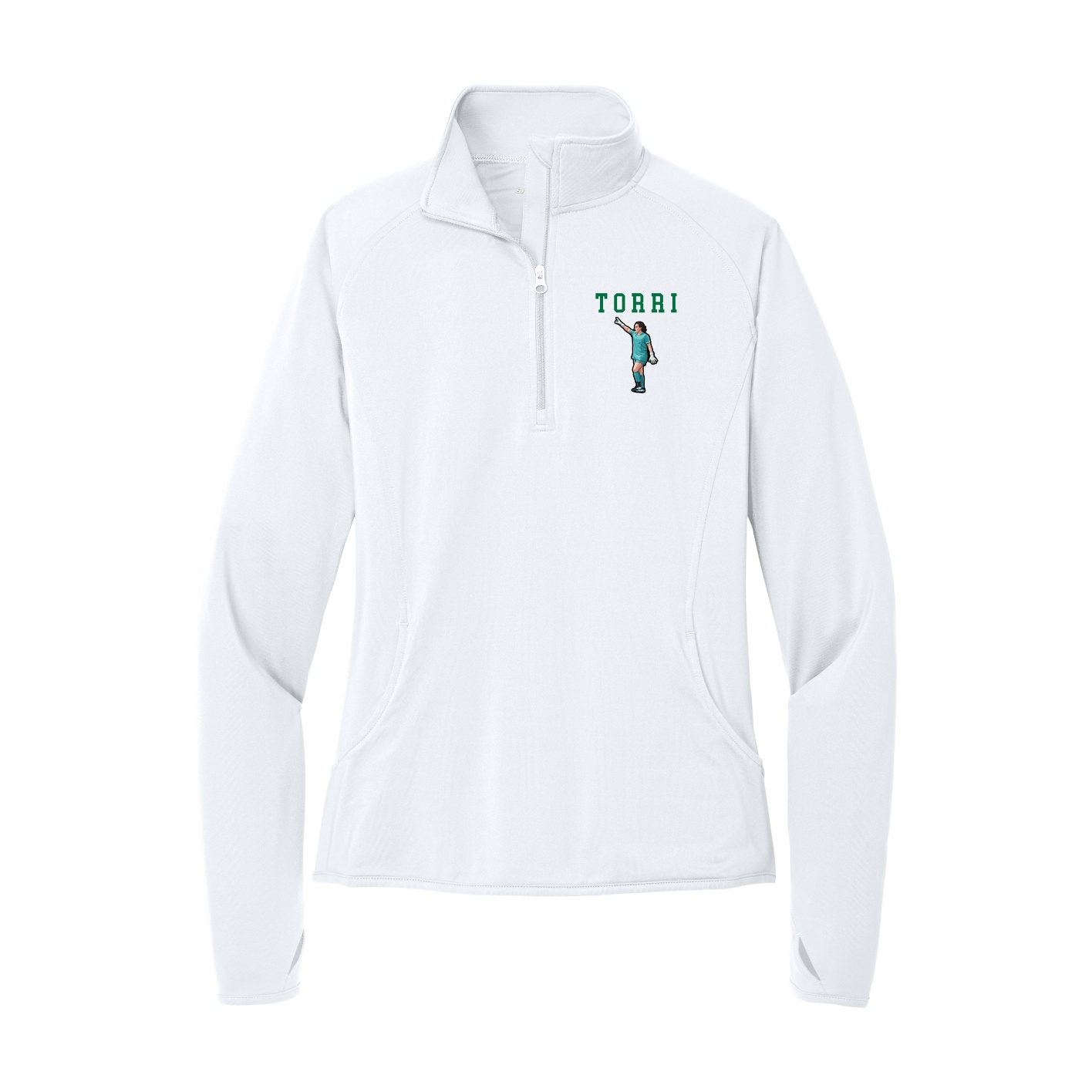Women's Q-Zip Pullover — Shirsey in White