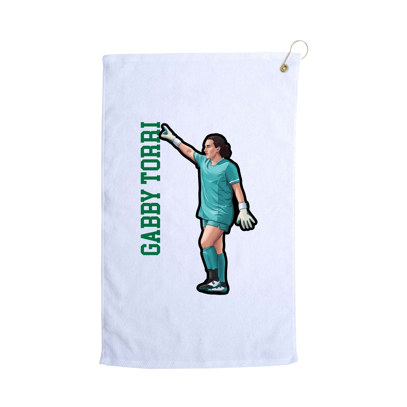 Golf Towel — Name Vertical in White