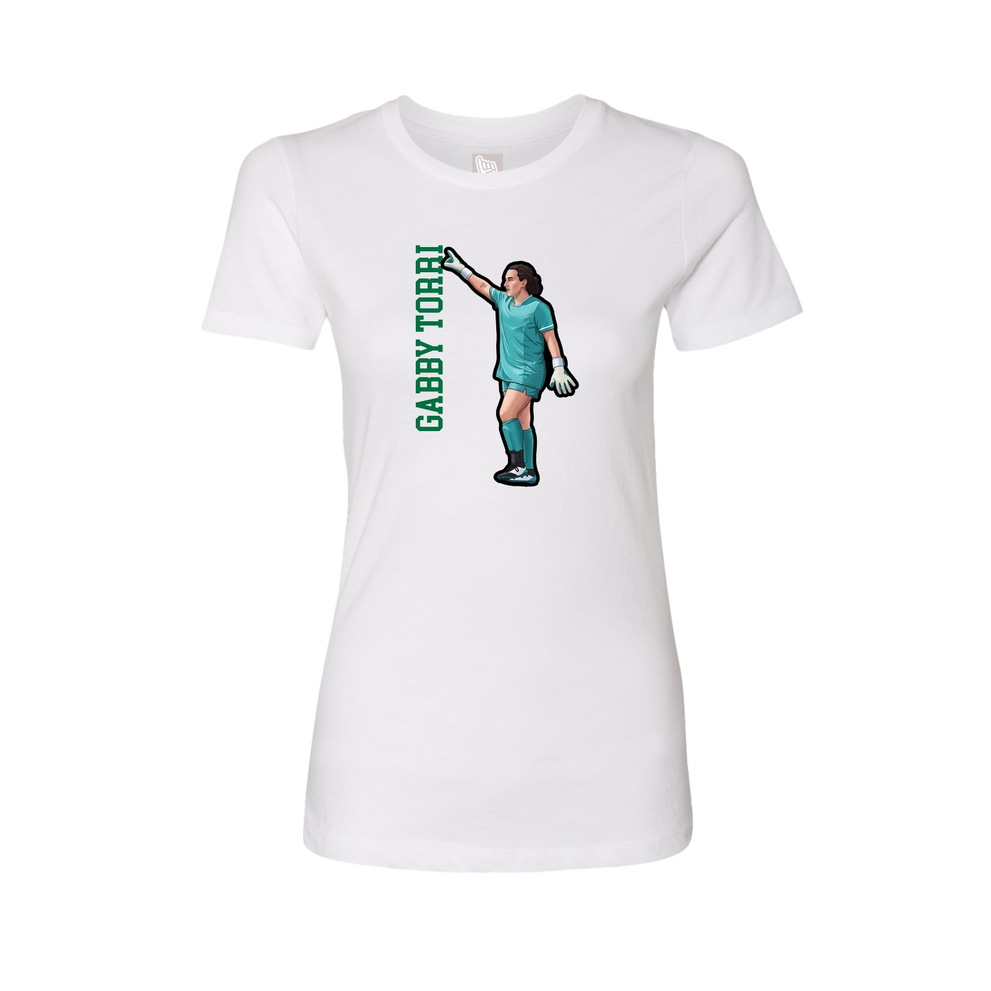 Fitted Women's Tee — Name Vertical in White