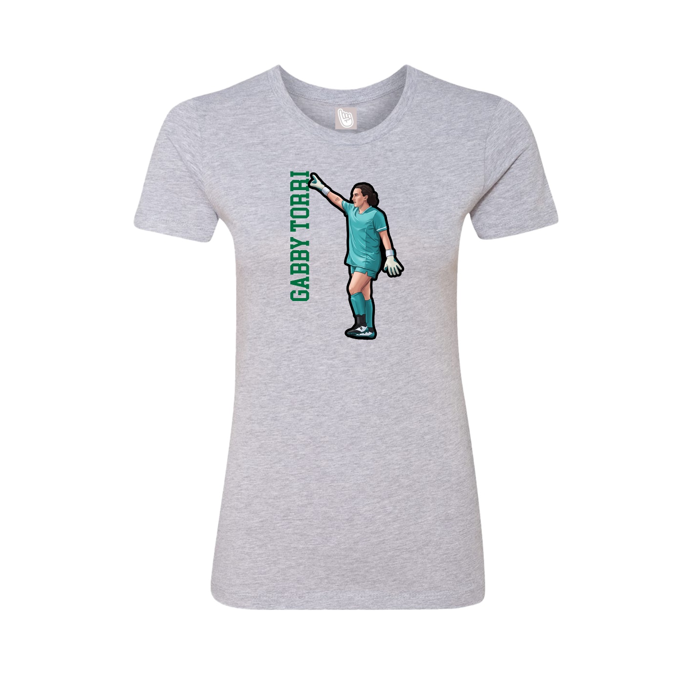 Fitted Women's Tee — Name Vertical in Grey