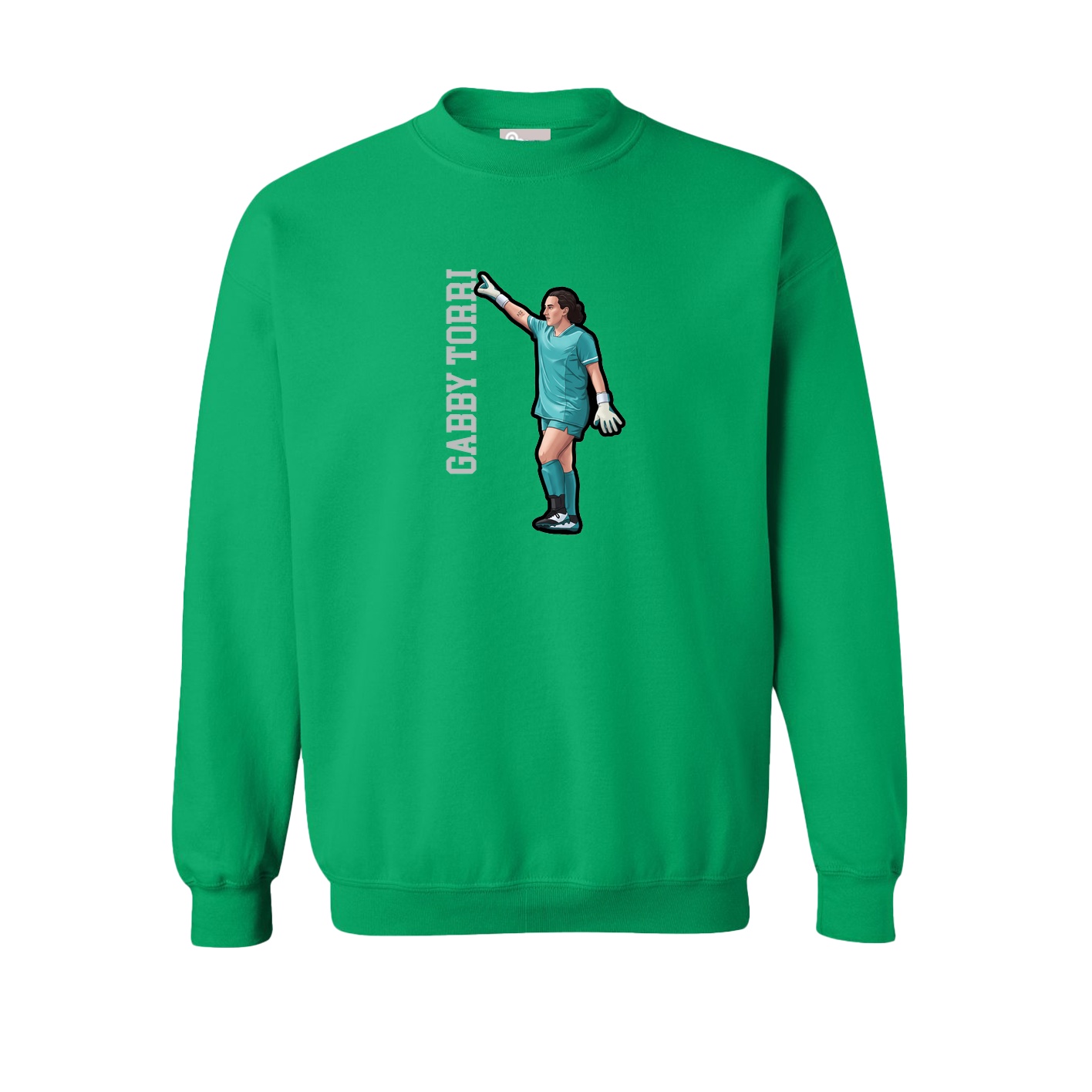 Fleece Crew — Name Vertical in Green