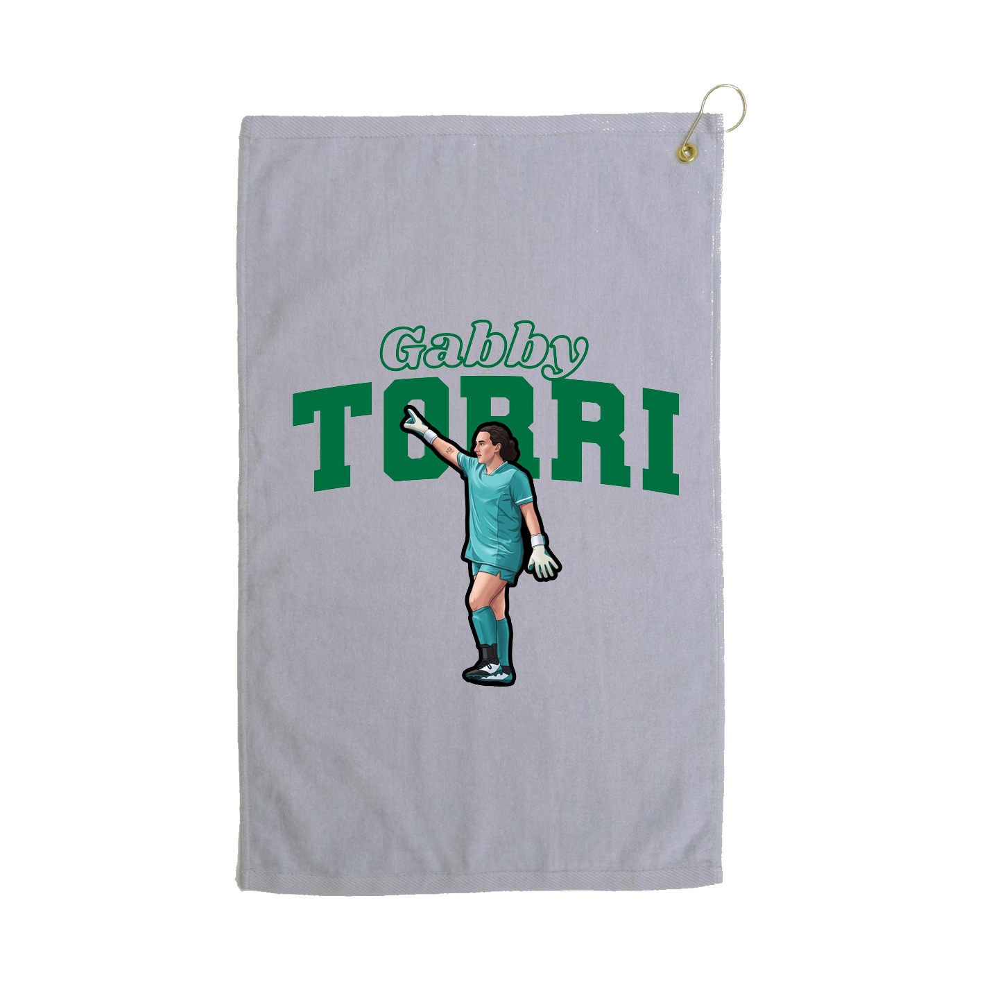 Golf Towel — Name Arch in Grey