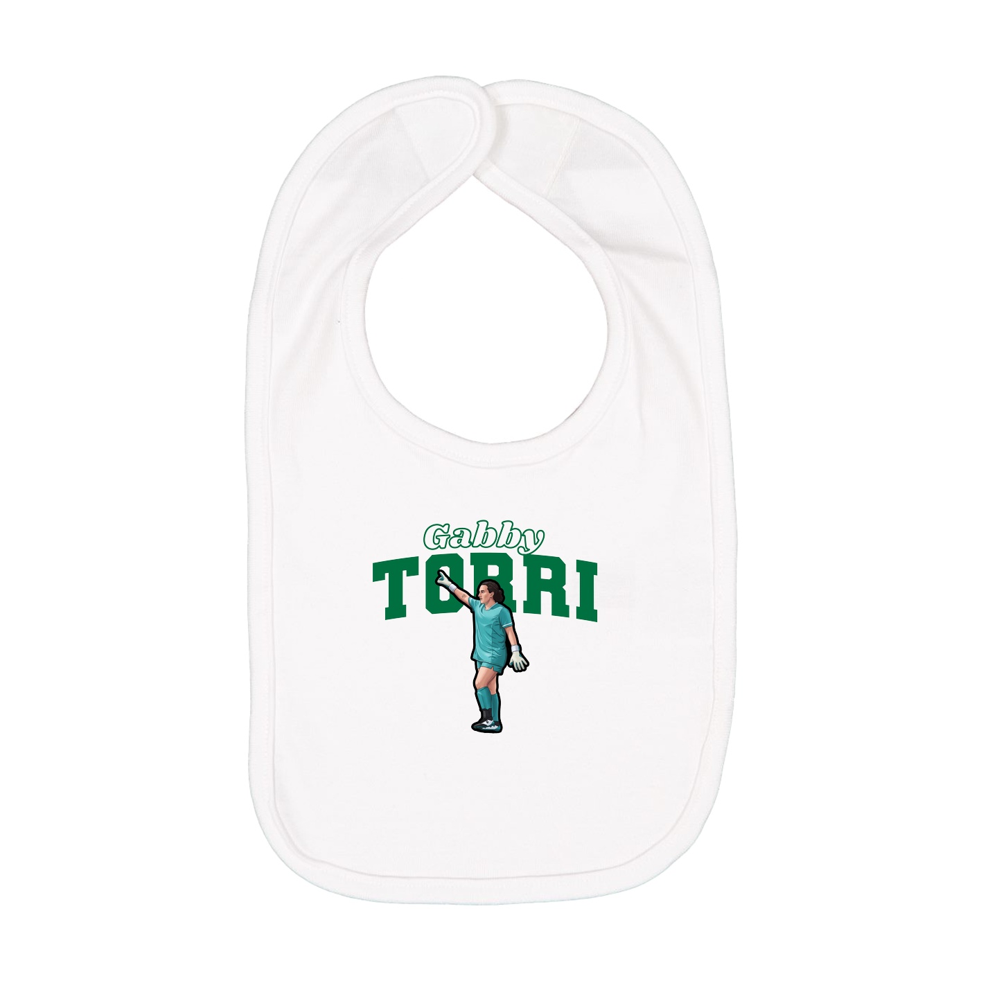 Infant Bib — Name Arch in White