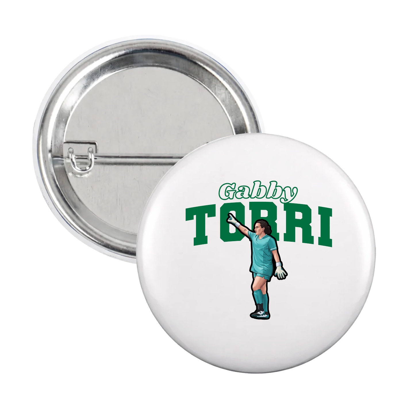 Game Day Button — Name Arch in White