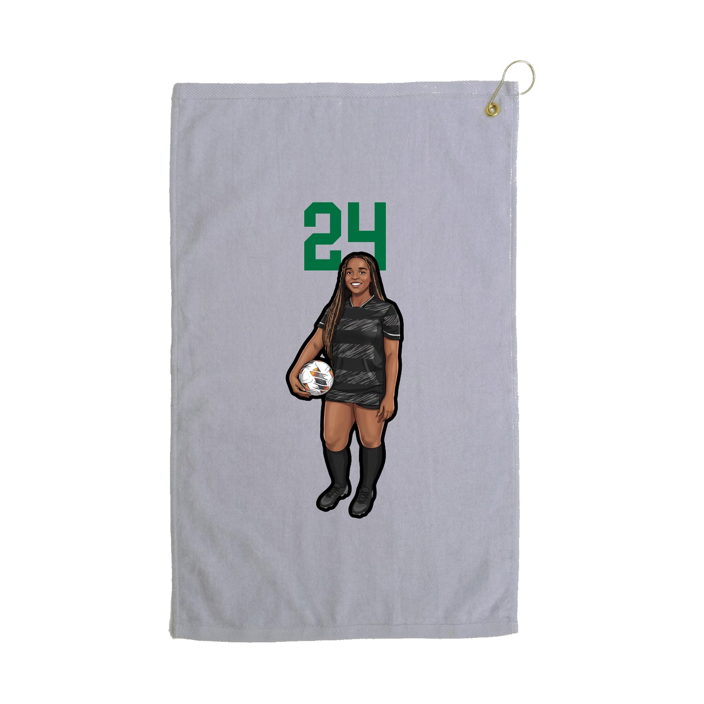Golf Towel — Number Top in Grey