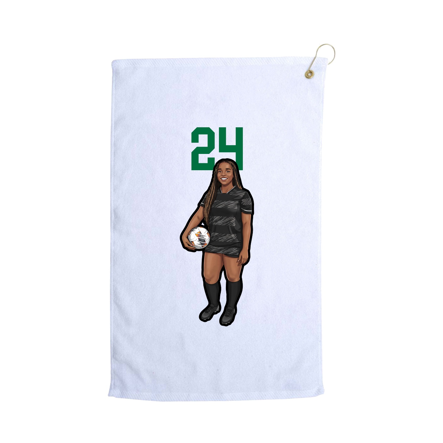 Golf Towel — Number Top in White