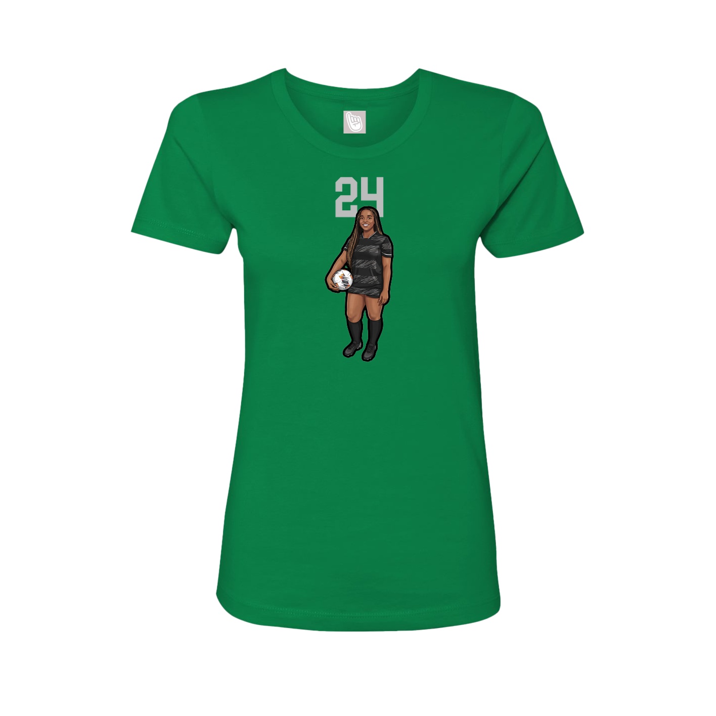 Fitted Women's Tee — Number Top in Green