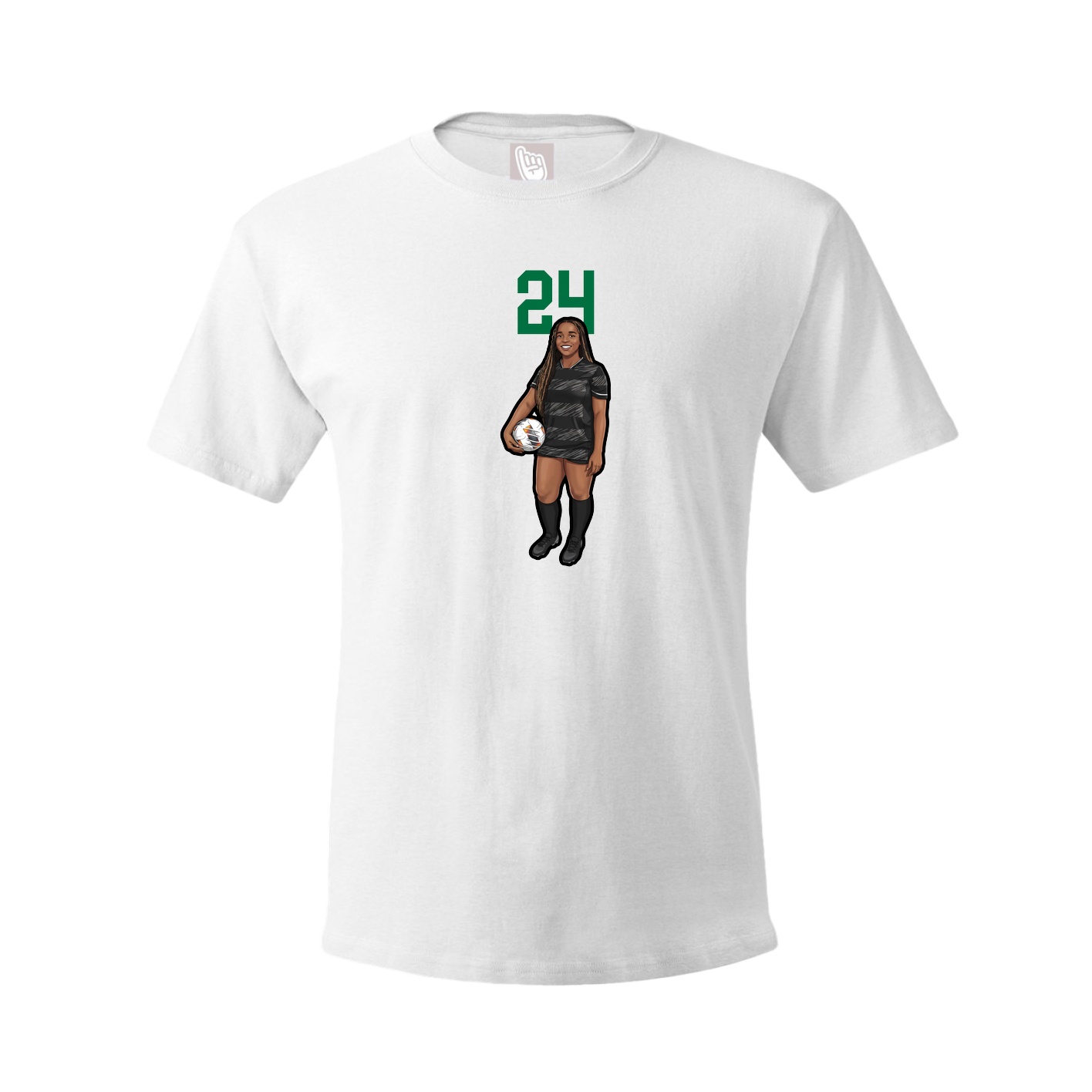 Youth Tee — Number Top in White