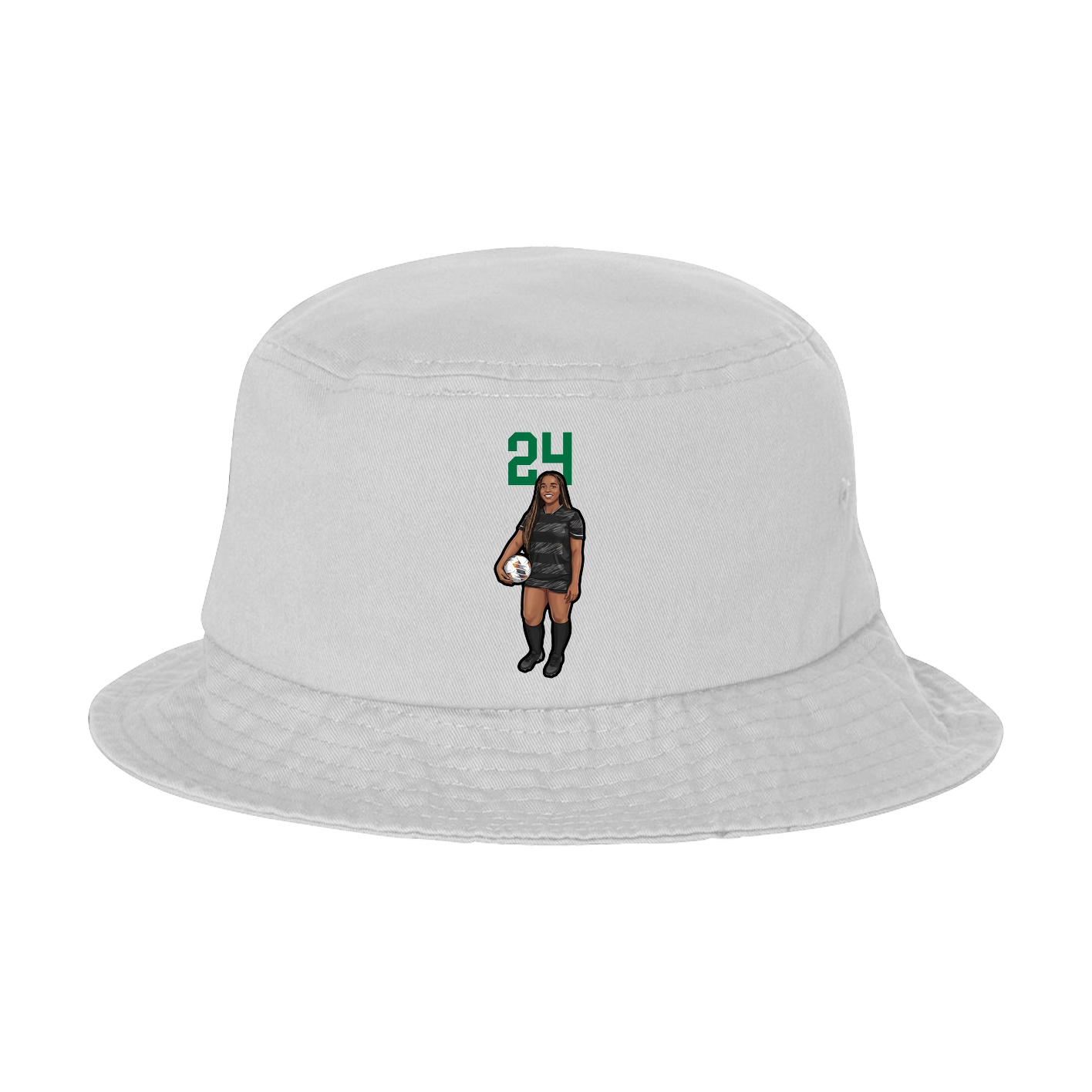 Bucket Cap — Number Top in White