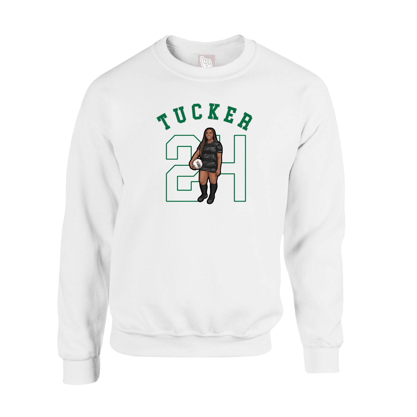 Fleece Crew — Shirsey Arch in White