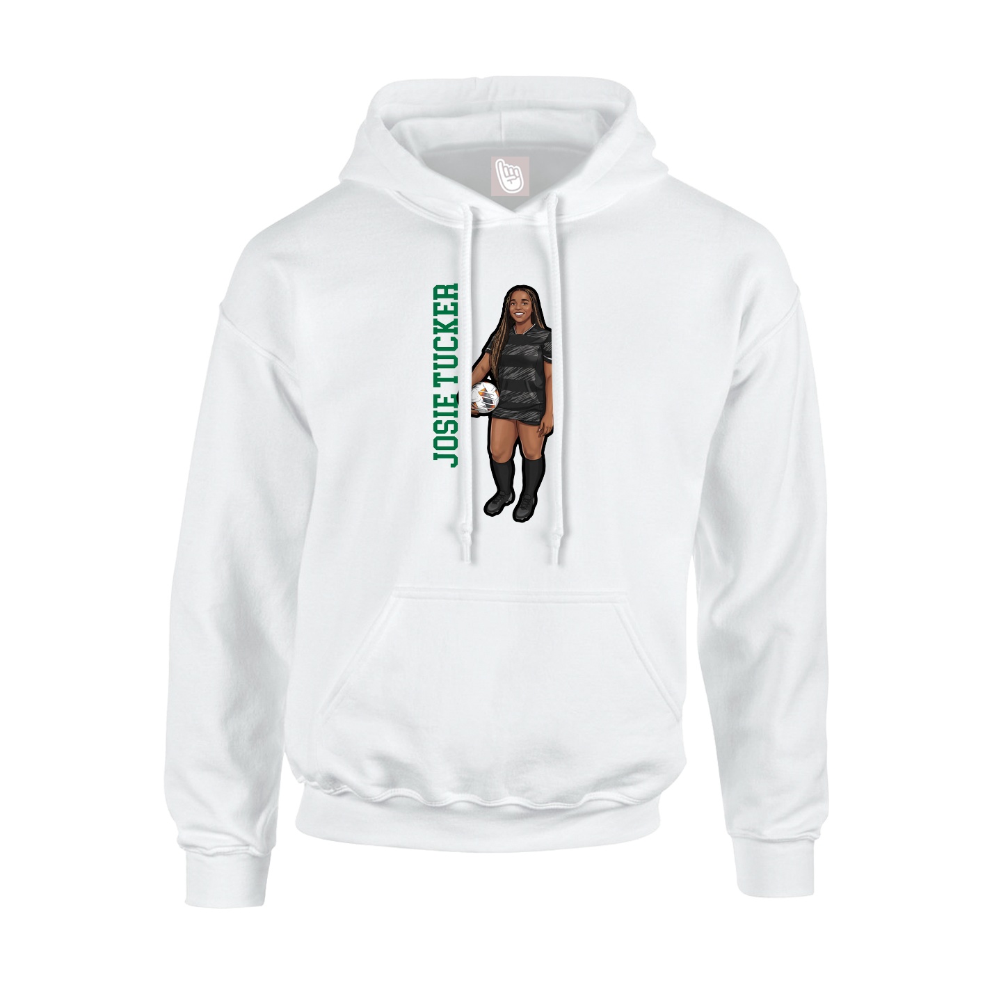Hoodie — Name Vertical in White