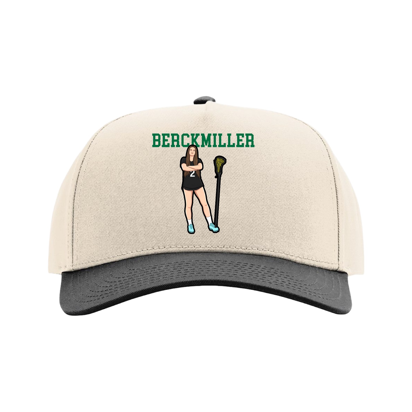 Full Fabric Five-Panel Champ Cap — Shirsey in Cream/Black