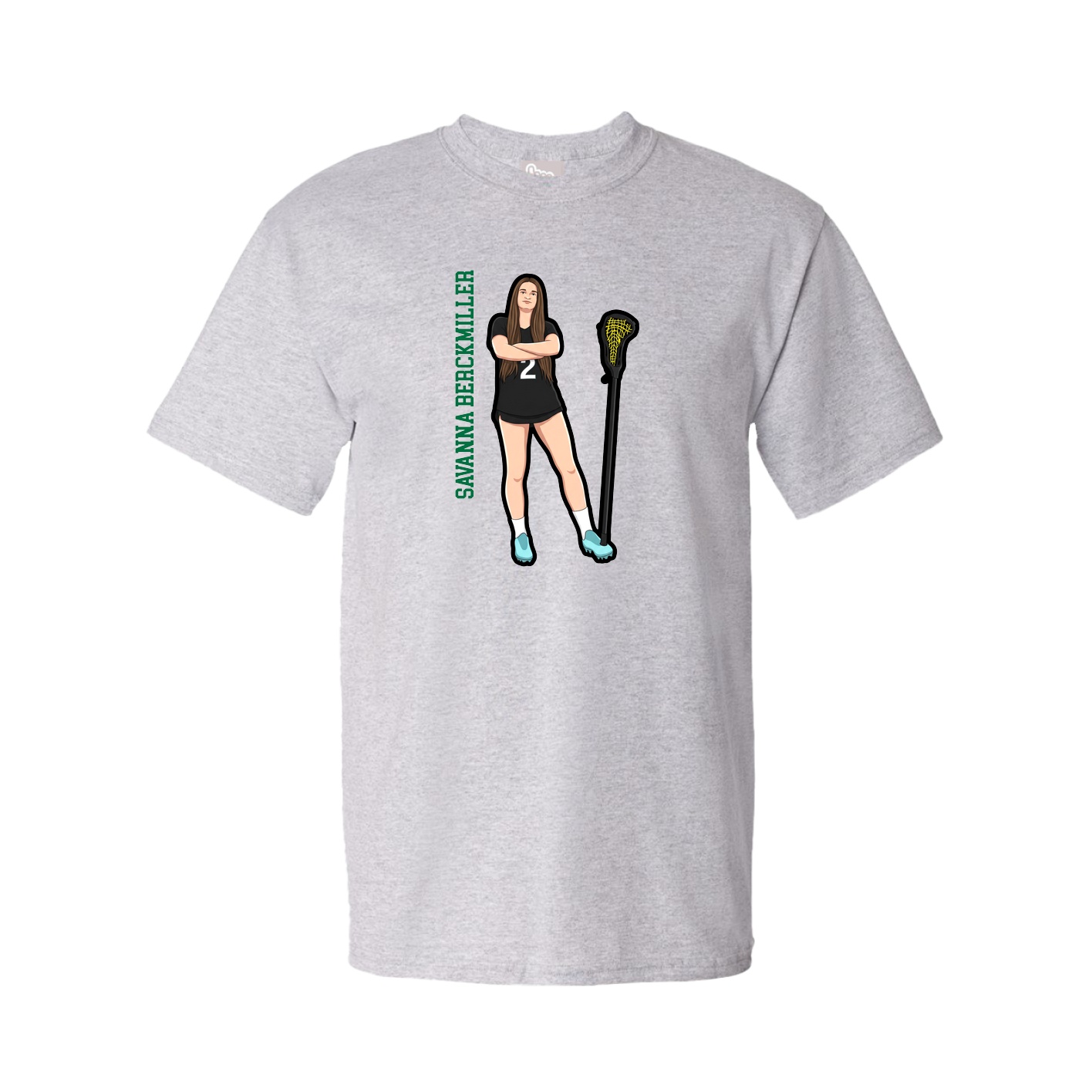 Tee — Name Vertical in Grey