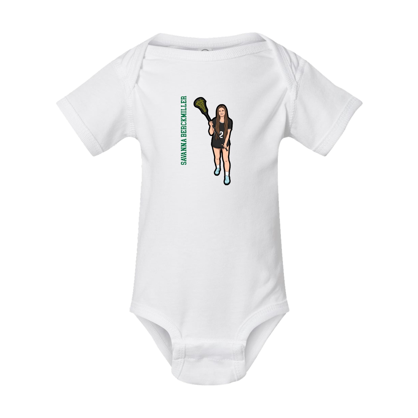 Baby Onesie — Name Vertical in White