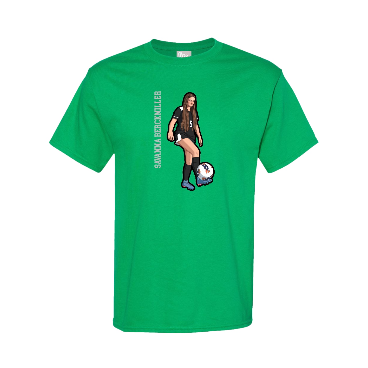 Youth Tee — Name Vertical in Green