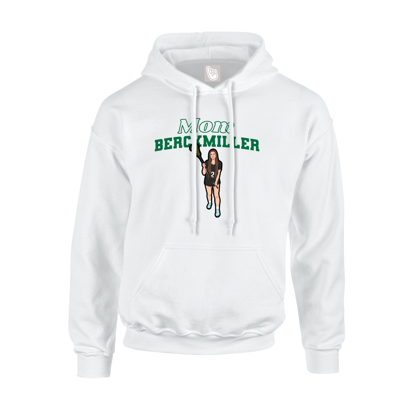 Youth Hoodie — Mothers Day Block in White