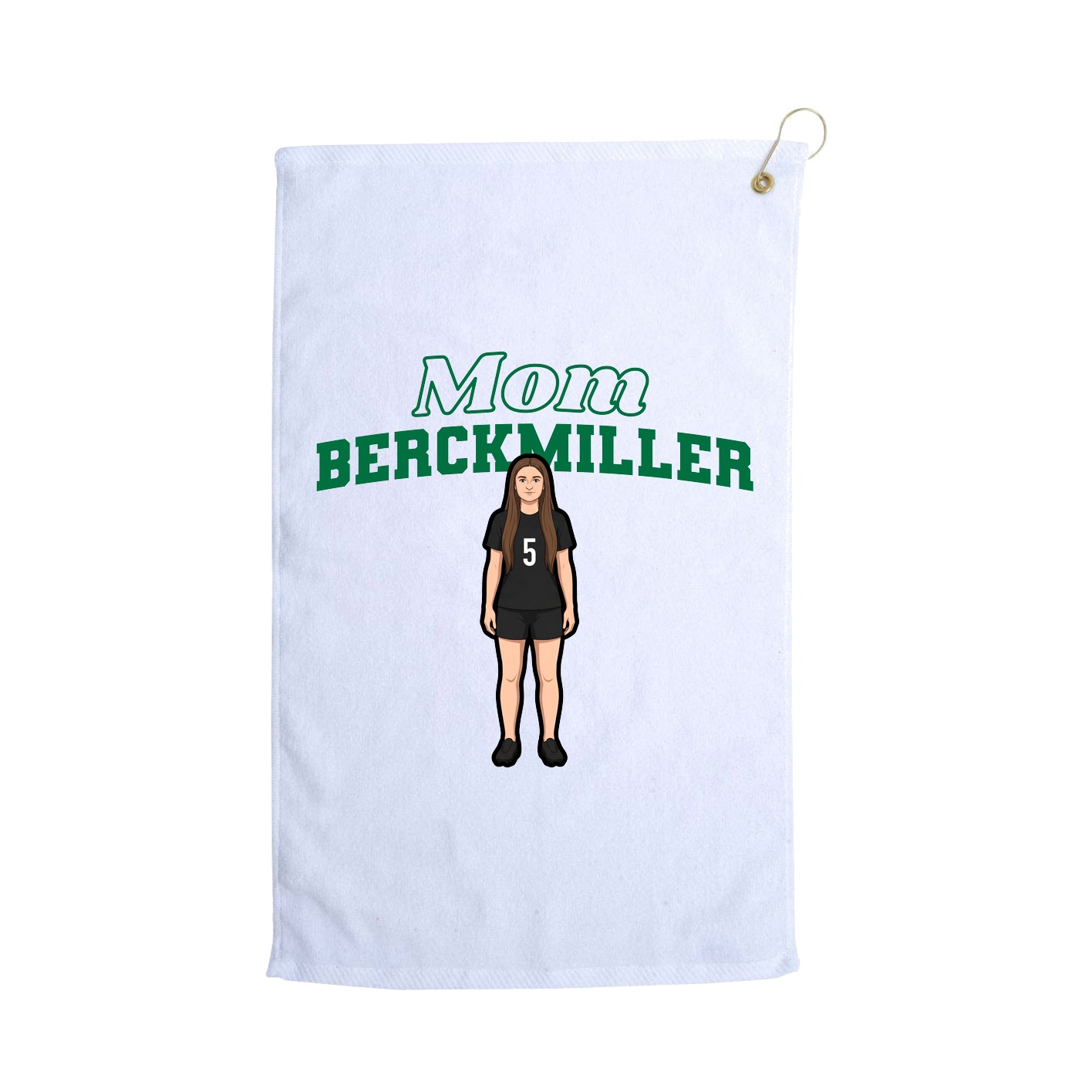 Golf Towel — Mothers Day Block in White