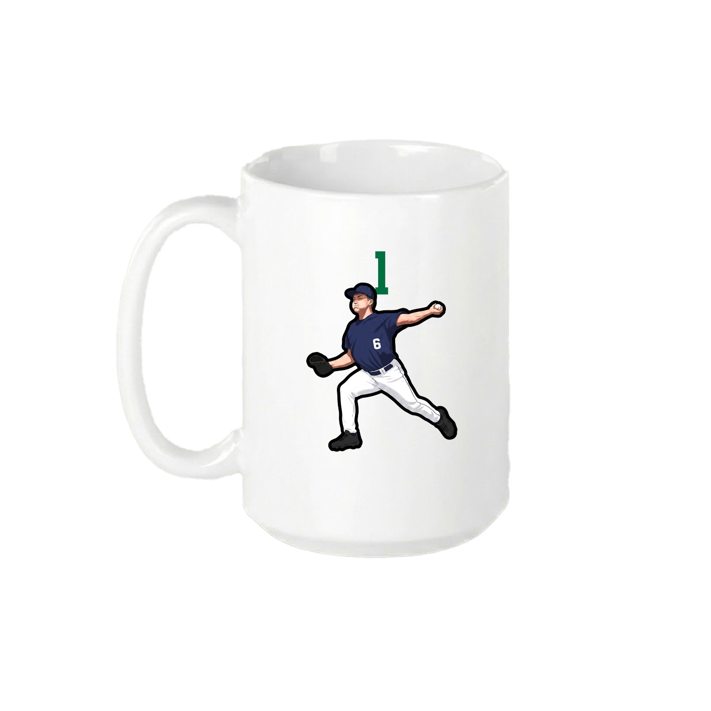 15oz Coffee Mug — Number Top in White