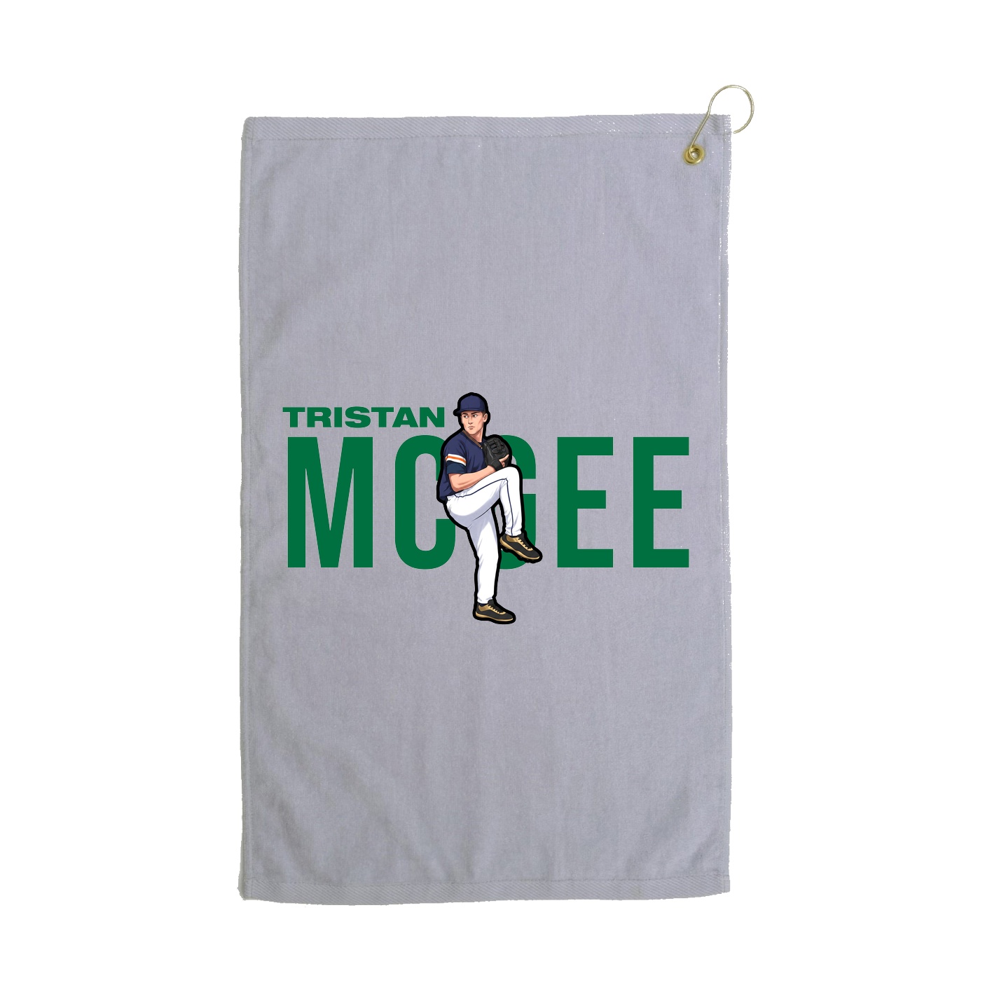 Golf Towel — Player Name in Grey