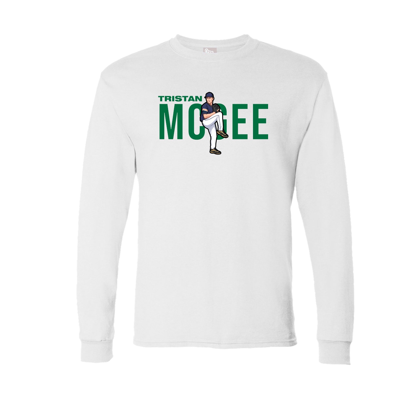 Long Sleeve Tee — Player Name in White