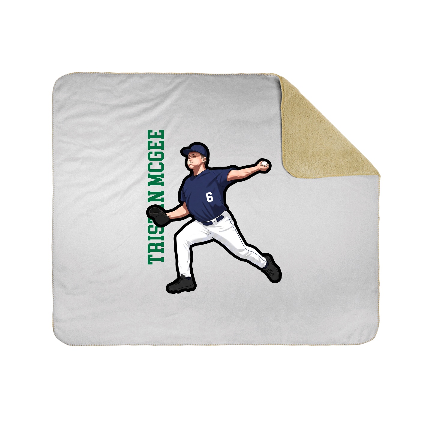 Throw Blanket — Name Vertical in White