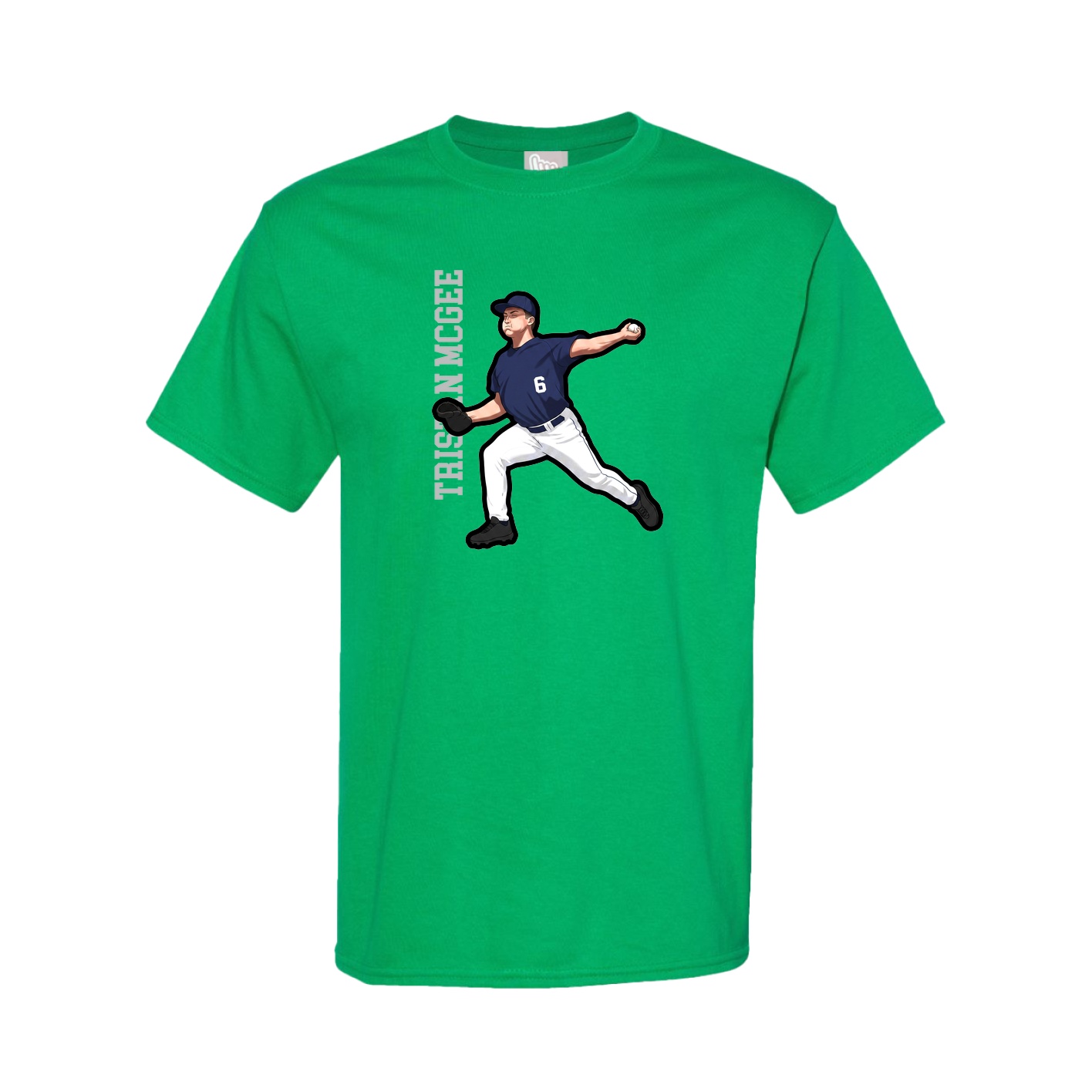 Youth Tee — Name Vertical in Green