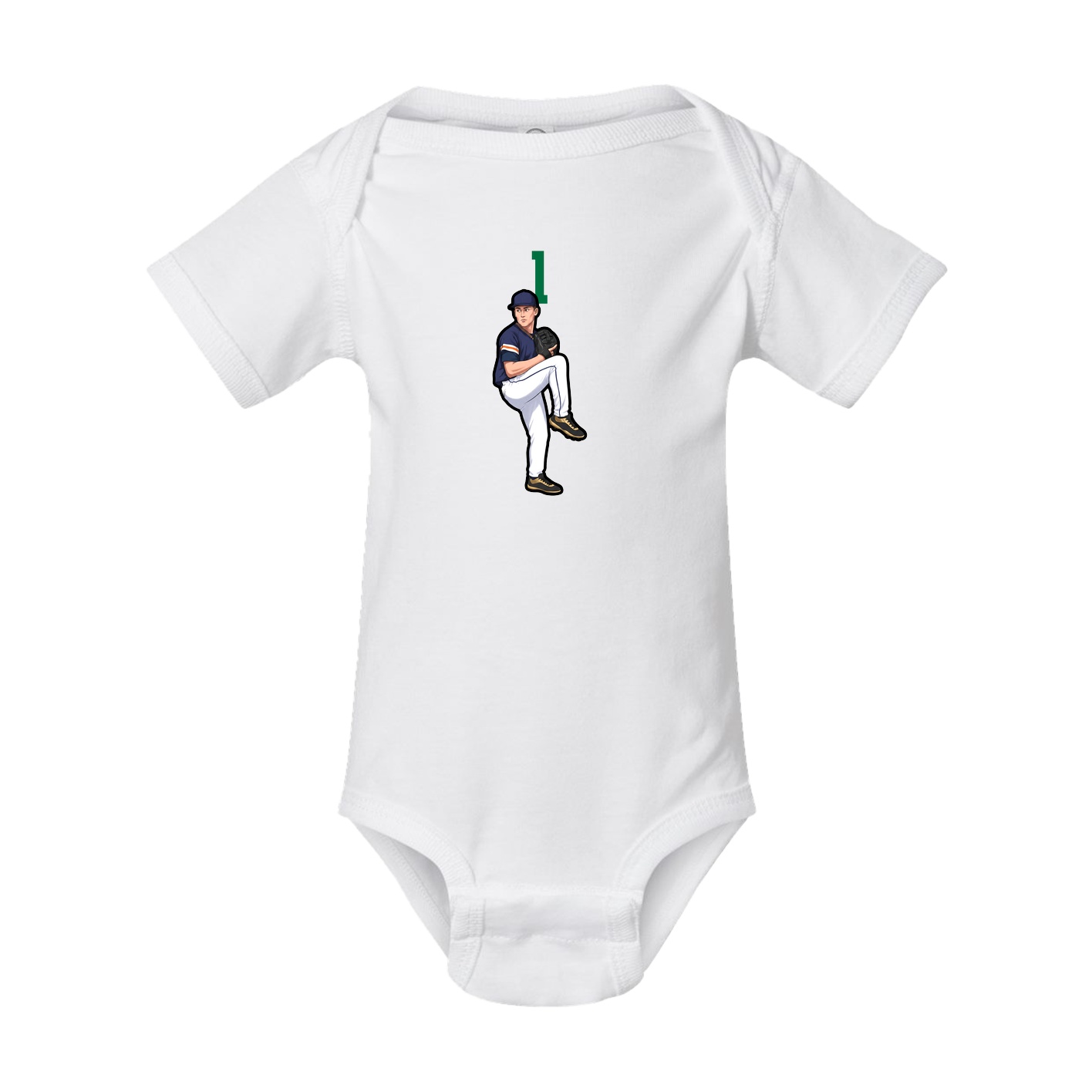 Baby Onesie — Number Top in White