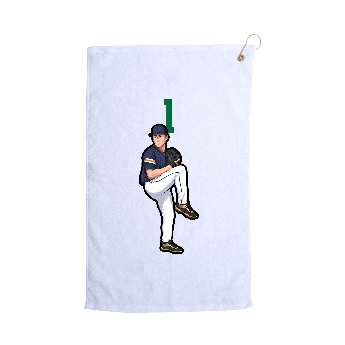Golf Towel — Number Top in White