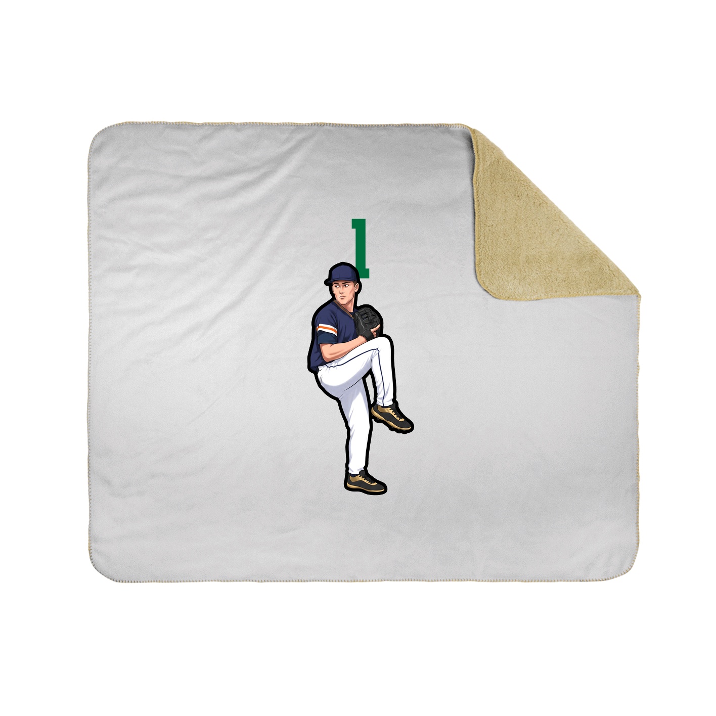 Throw Blanket — Number Top in White