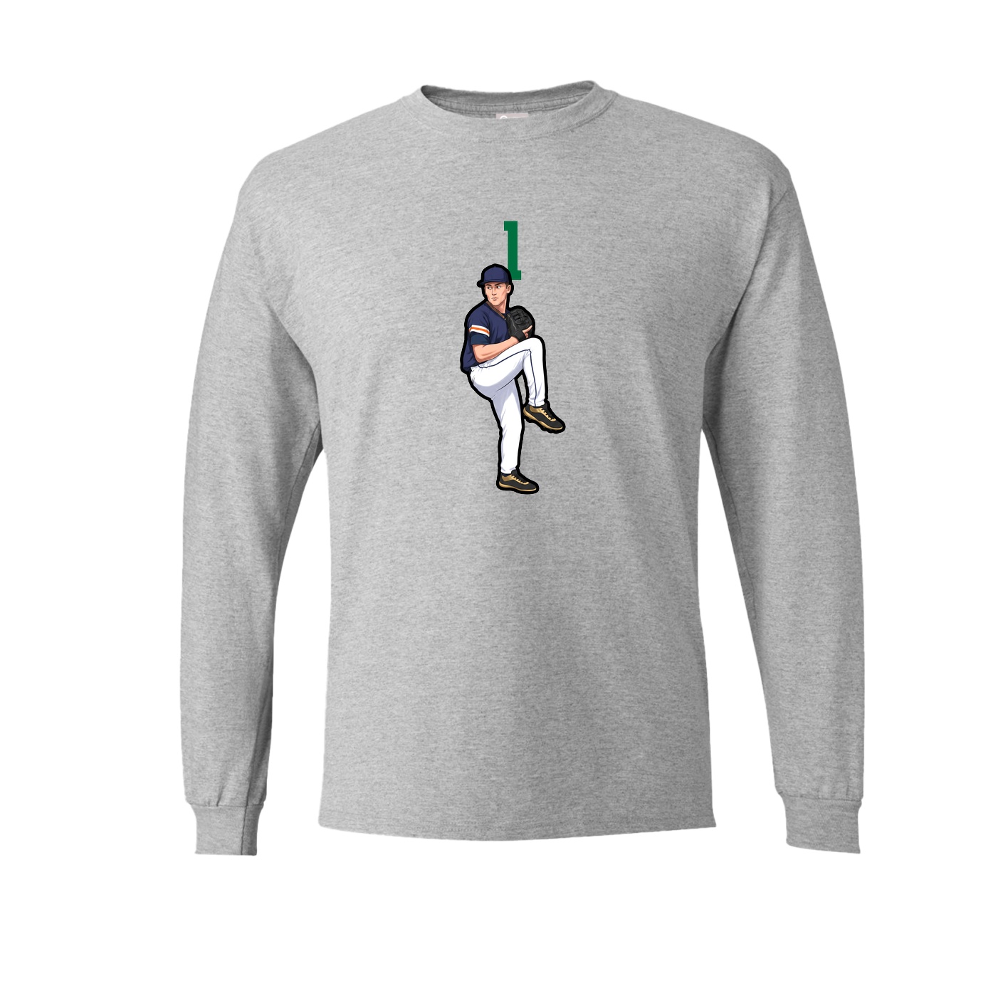 Long Sleeve Tee — Number Top in Grey
