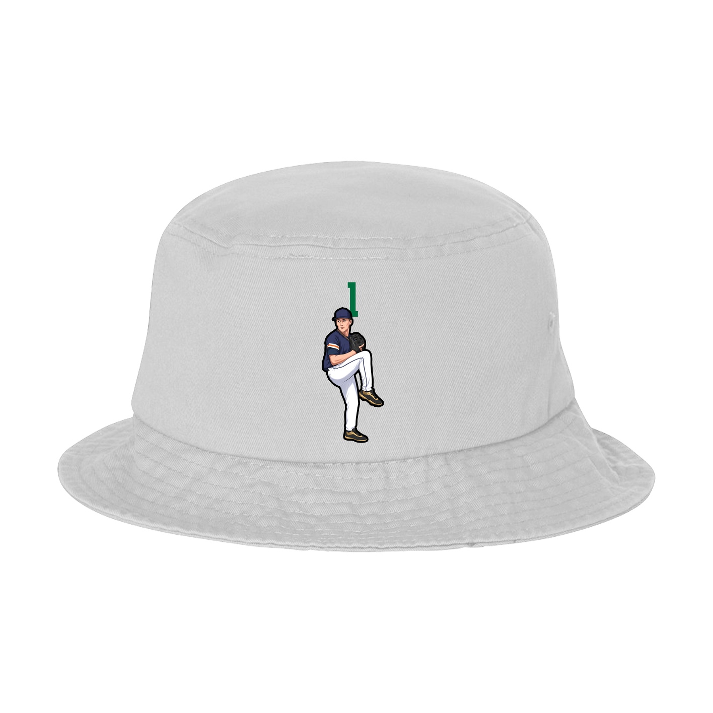 Bucket Cap — Number Top in White