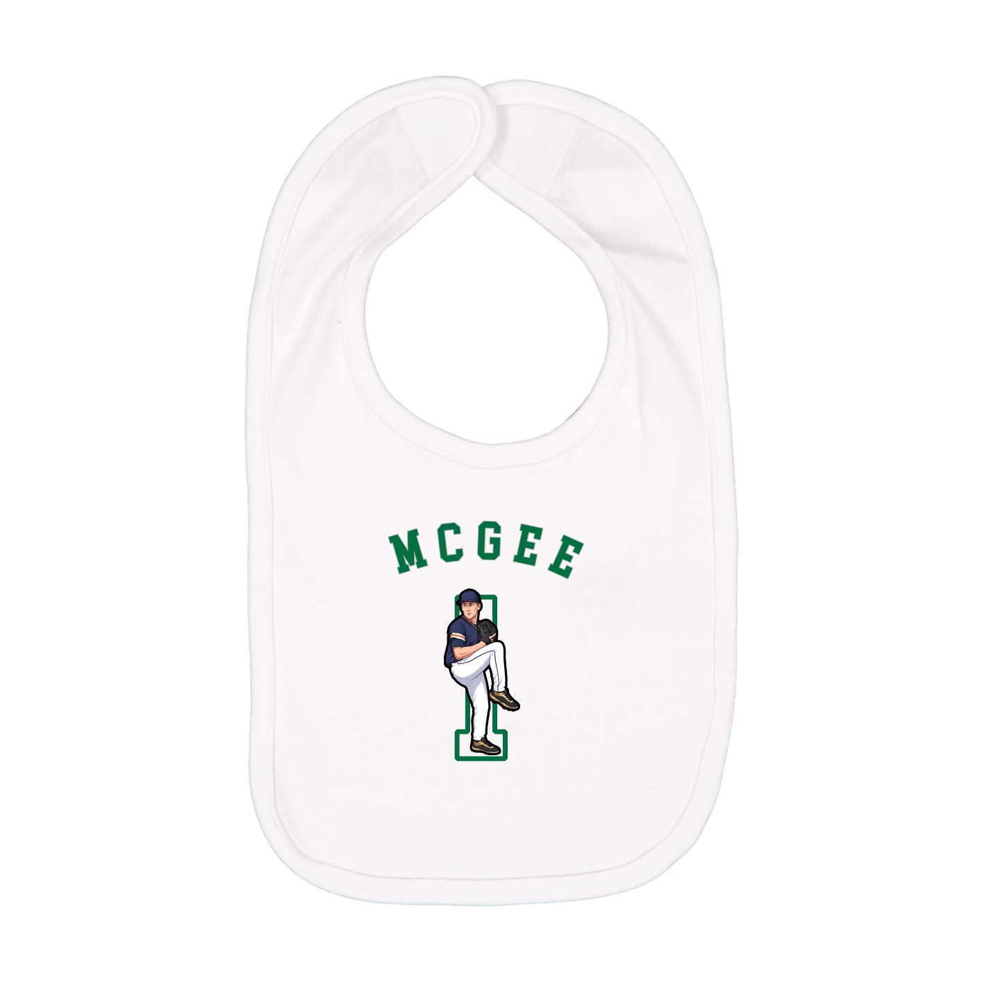 Infant Bib — Shirsey Arch in White