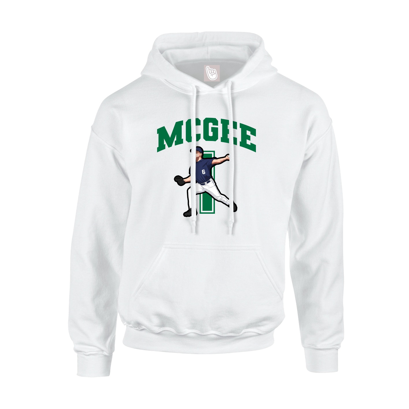 Hoodie — Number in White