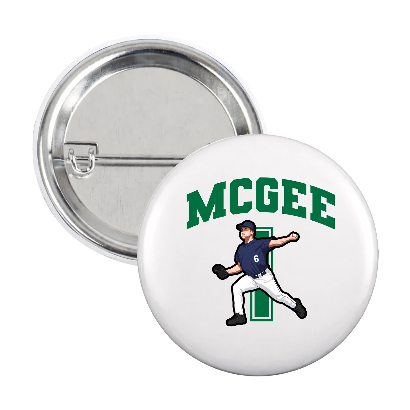 Game Day Button — Number in White