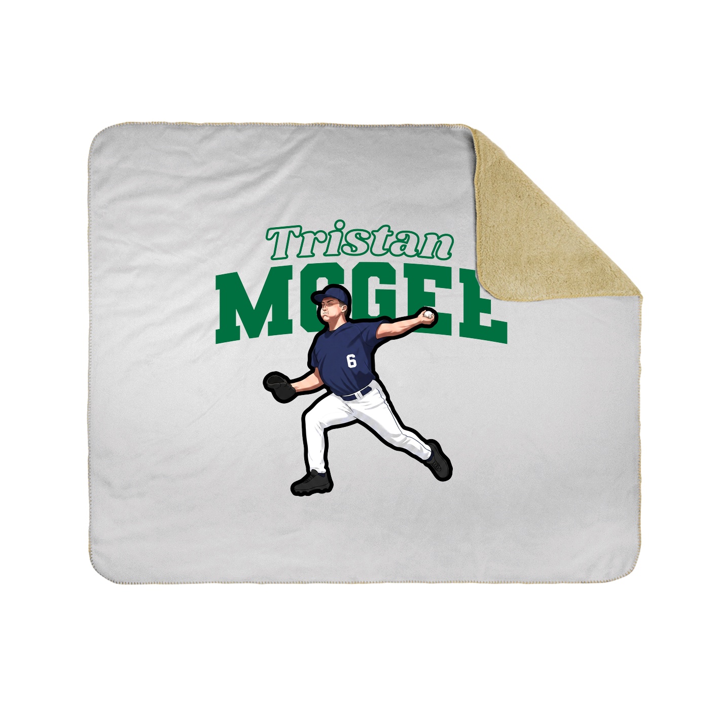 Throw Blanket — Name Arch in White
