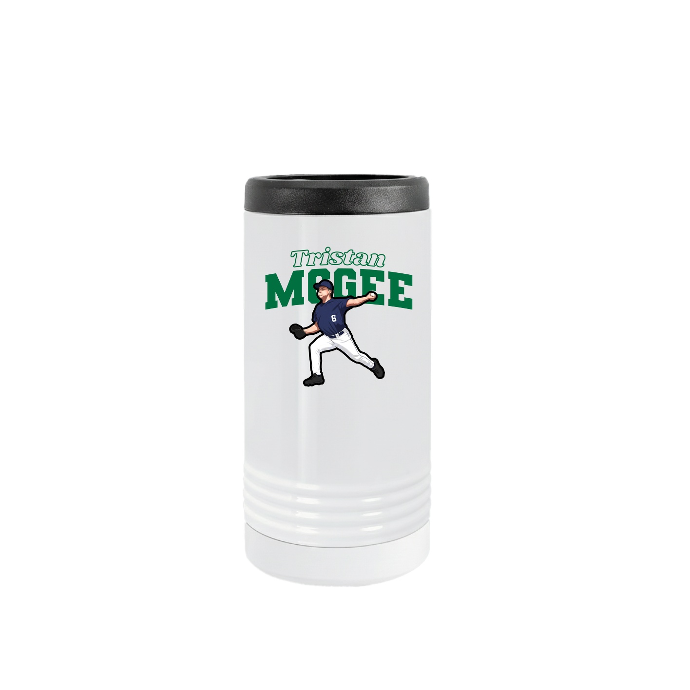 Slim Beverage Holder — Name Arch in White
