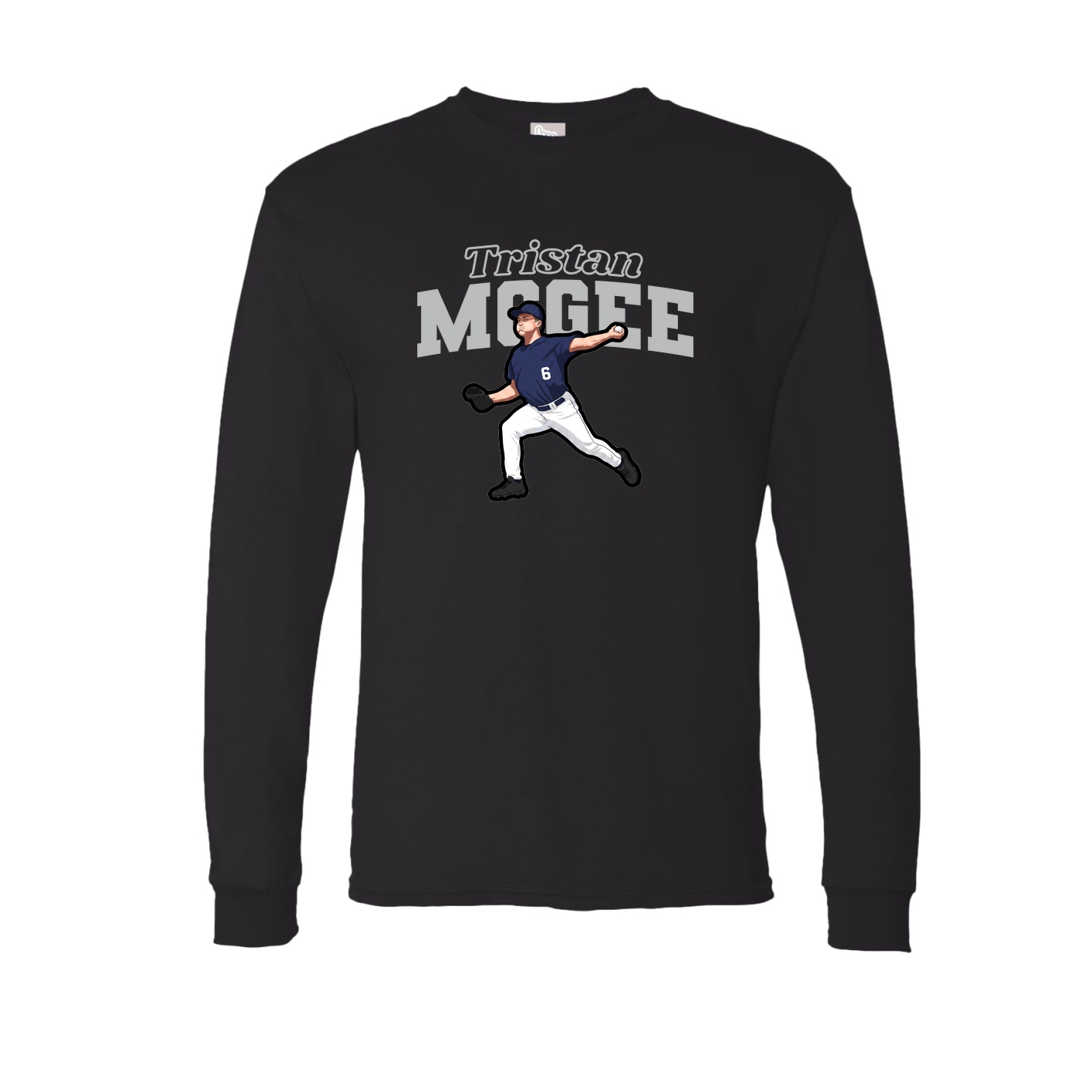 Long Sleeve Tee — Name Arch in Black