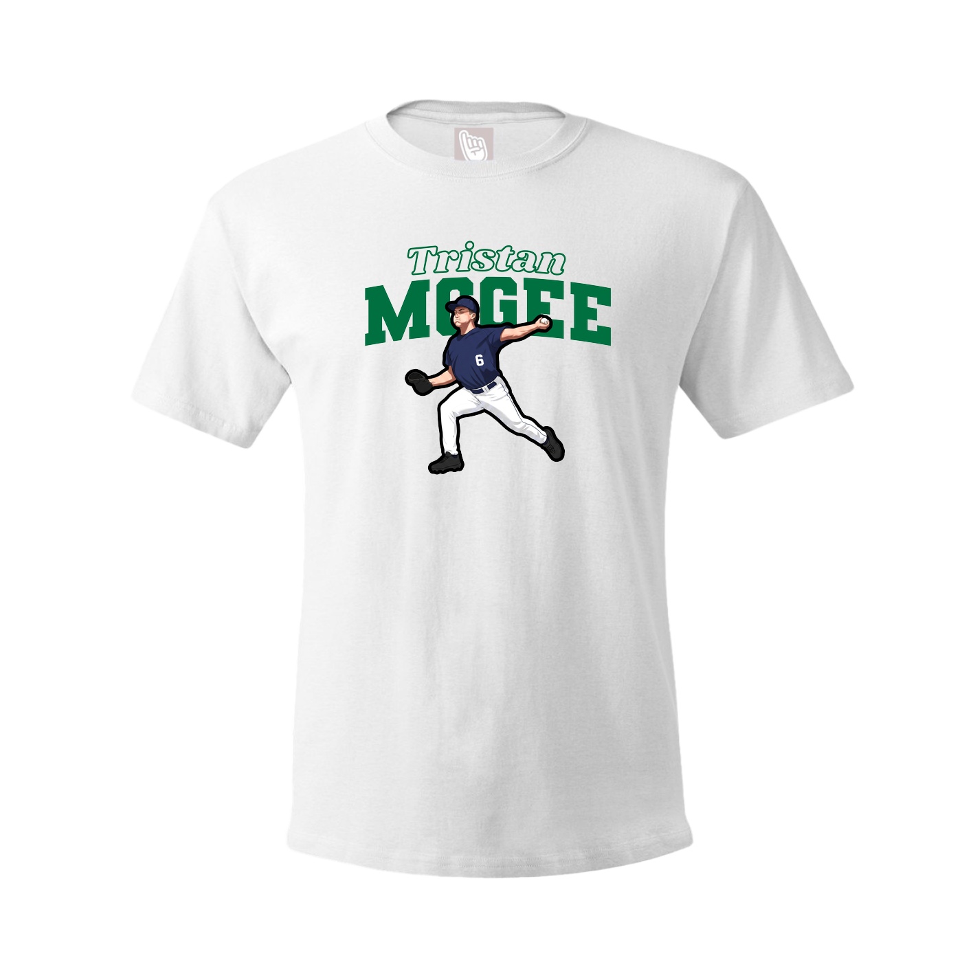 Youth Tee — Name Arch in White