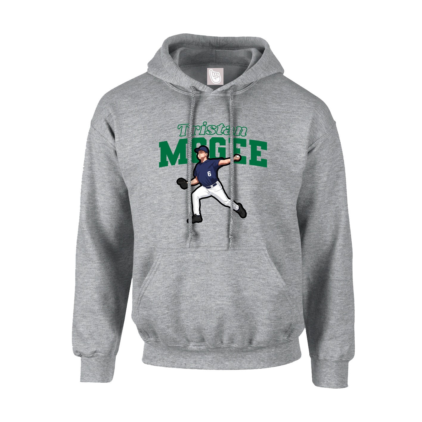 Hoodie — Name Arch in Grey