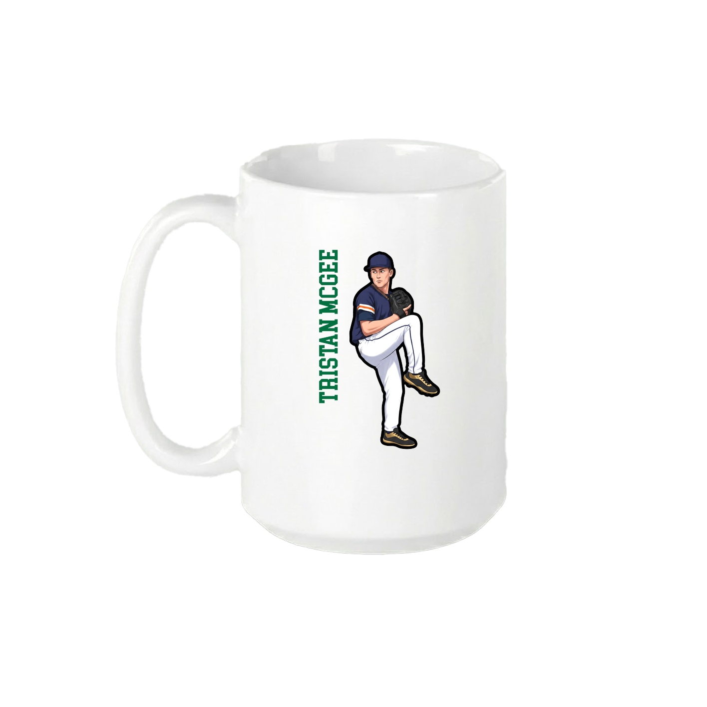 15oz Coffee Mug — Name Vertical in White