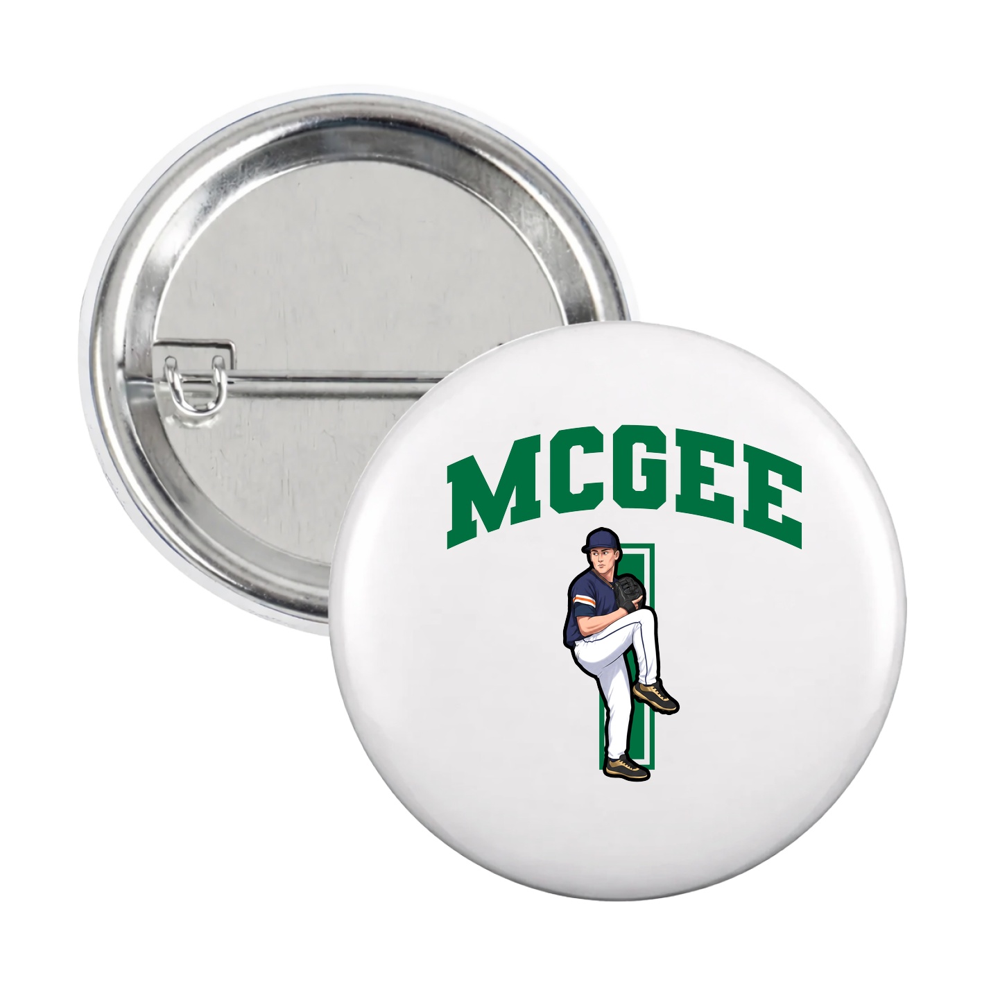 Game Day Button — Number in White