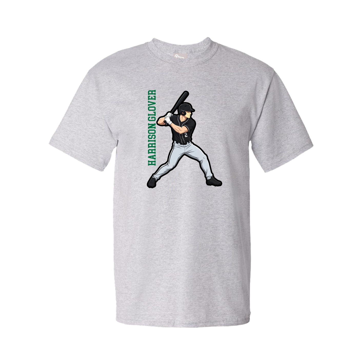 Tee — Name Vertical in Grey