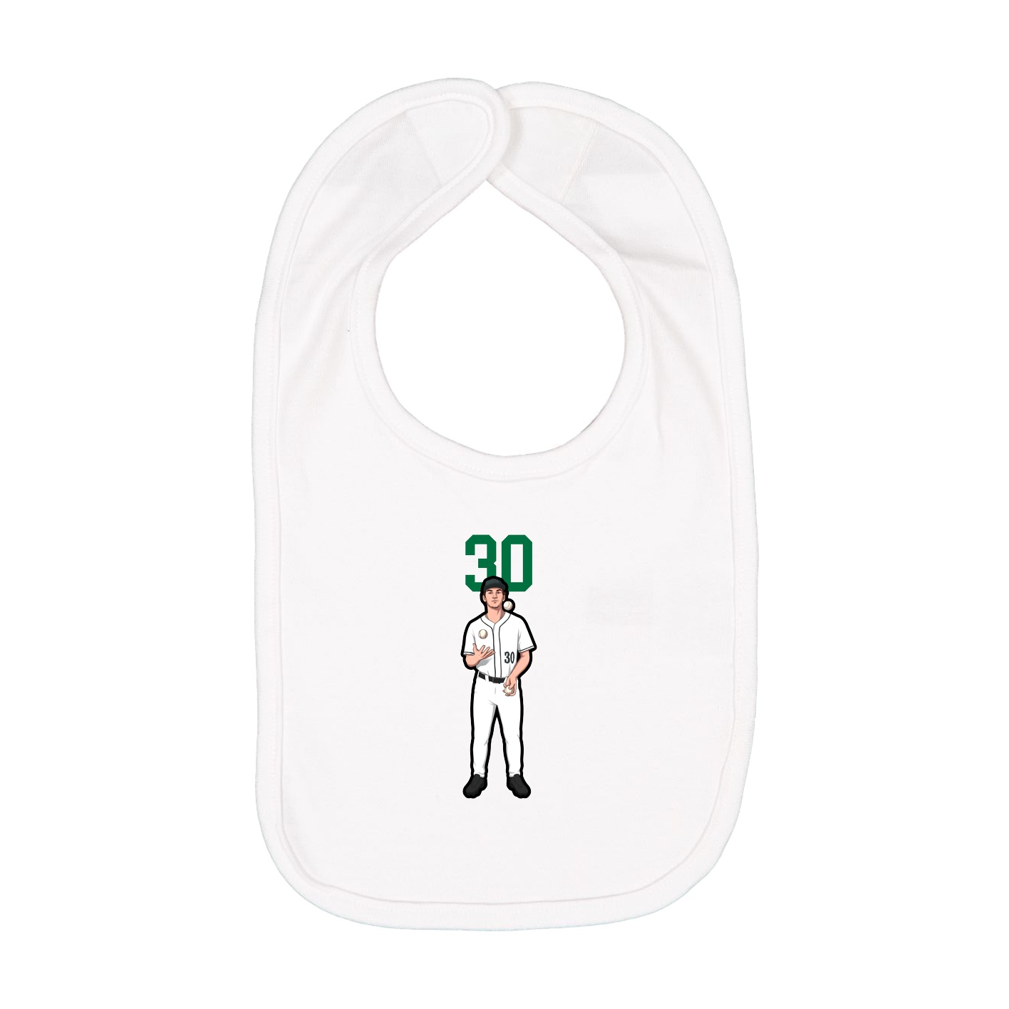 Infant Bib — Number Top in White