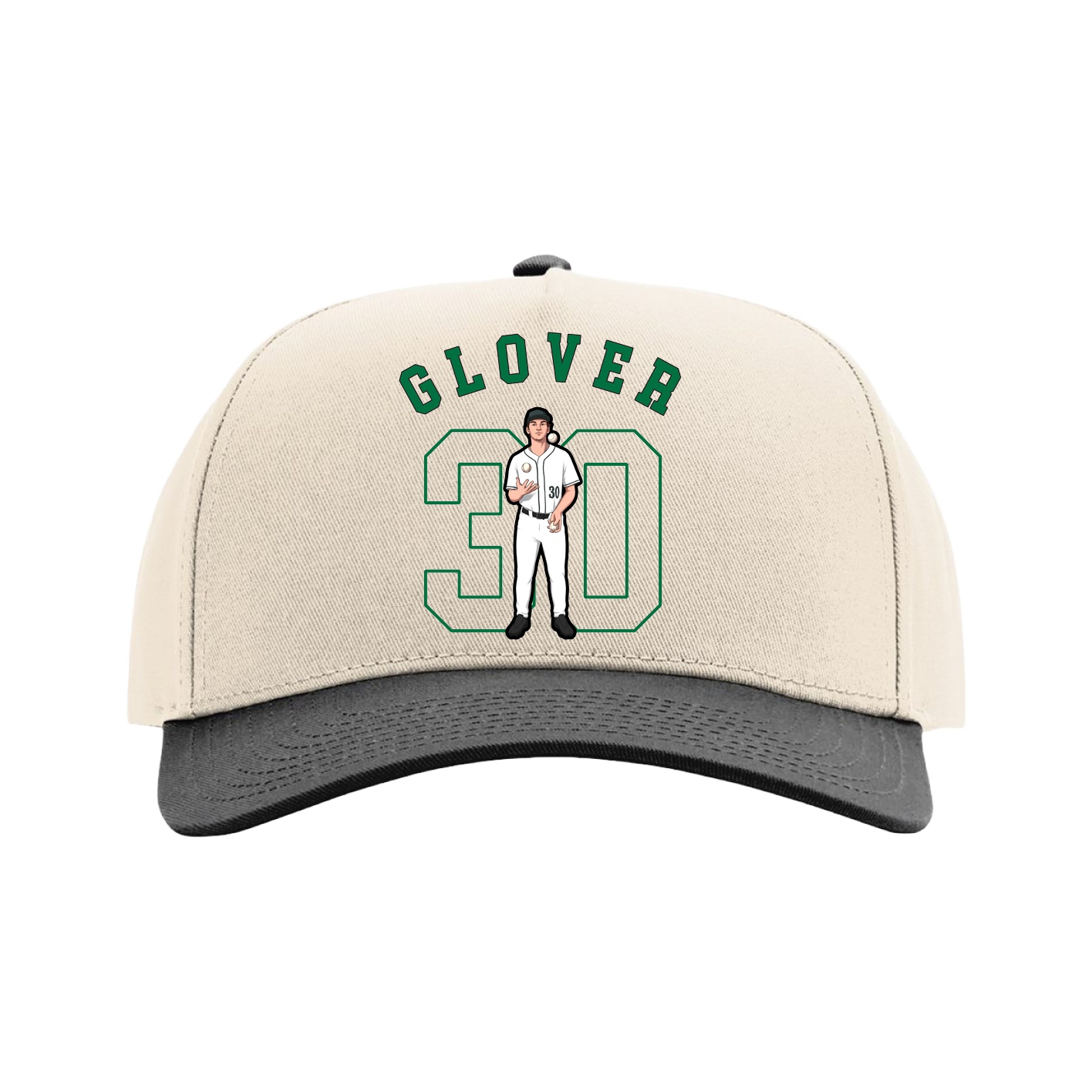 Full Fabric Five-Panel Champ Cap — Shirsey Arch in Cream/Black