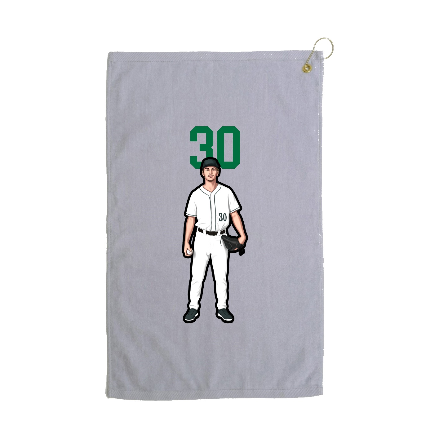 Golf Towel — Number Top in Grey