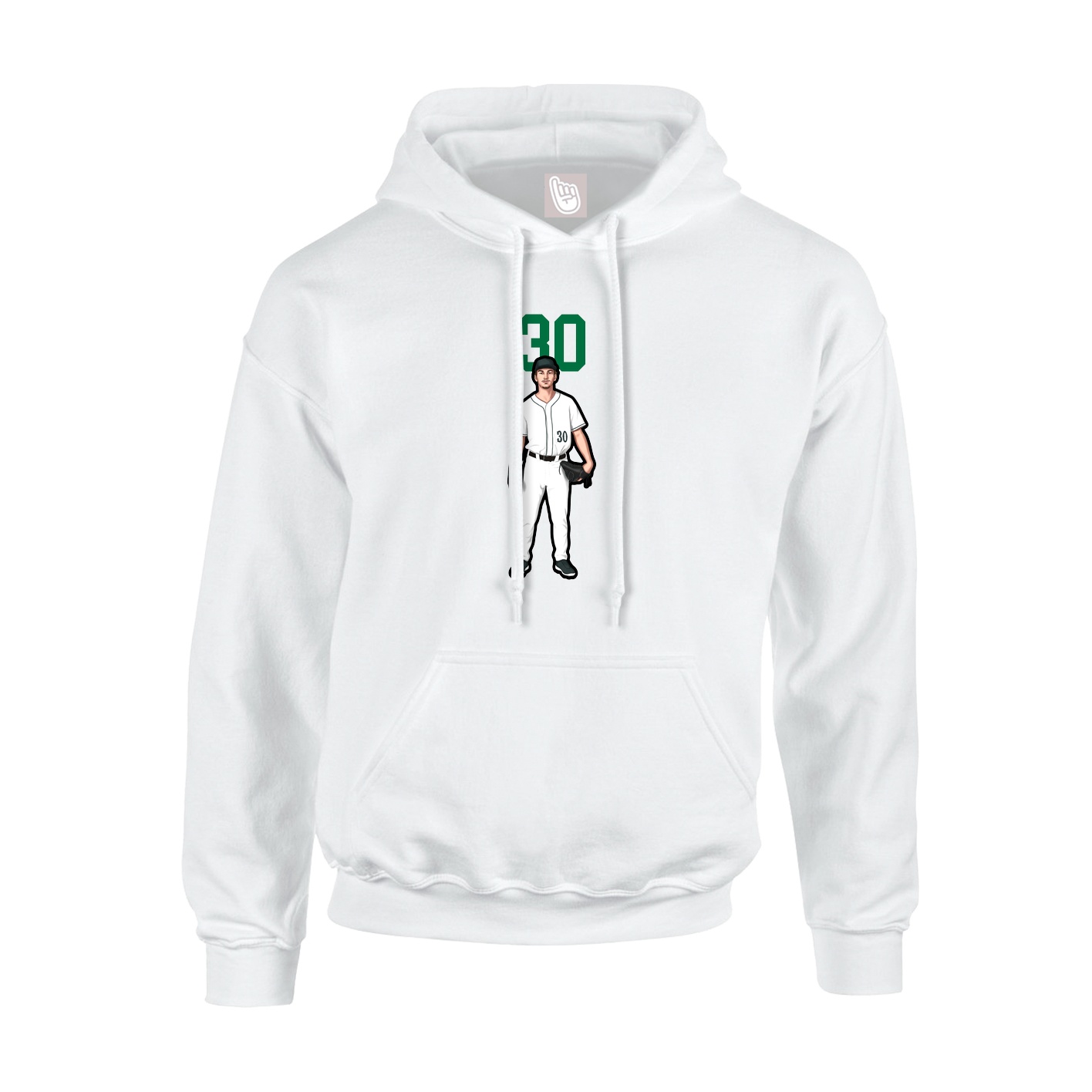 Youth Hoodie — Number Top in White