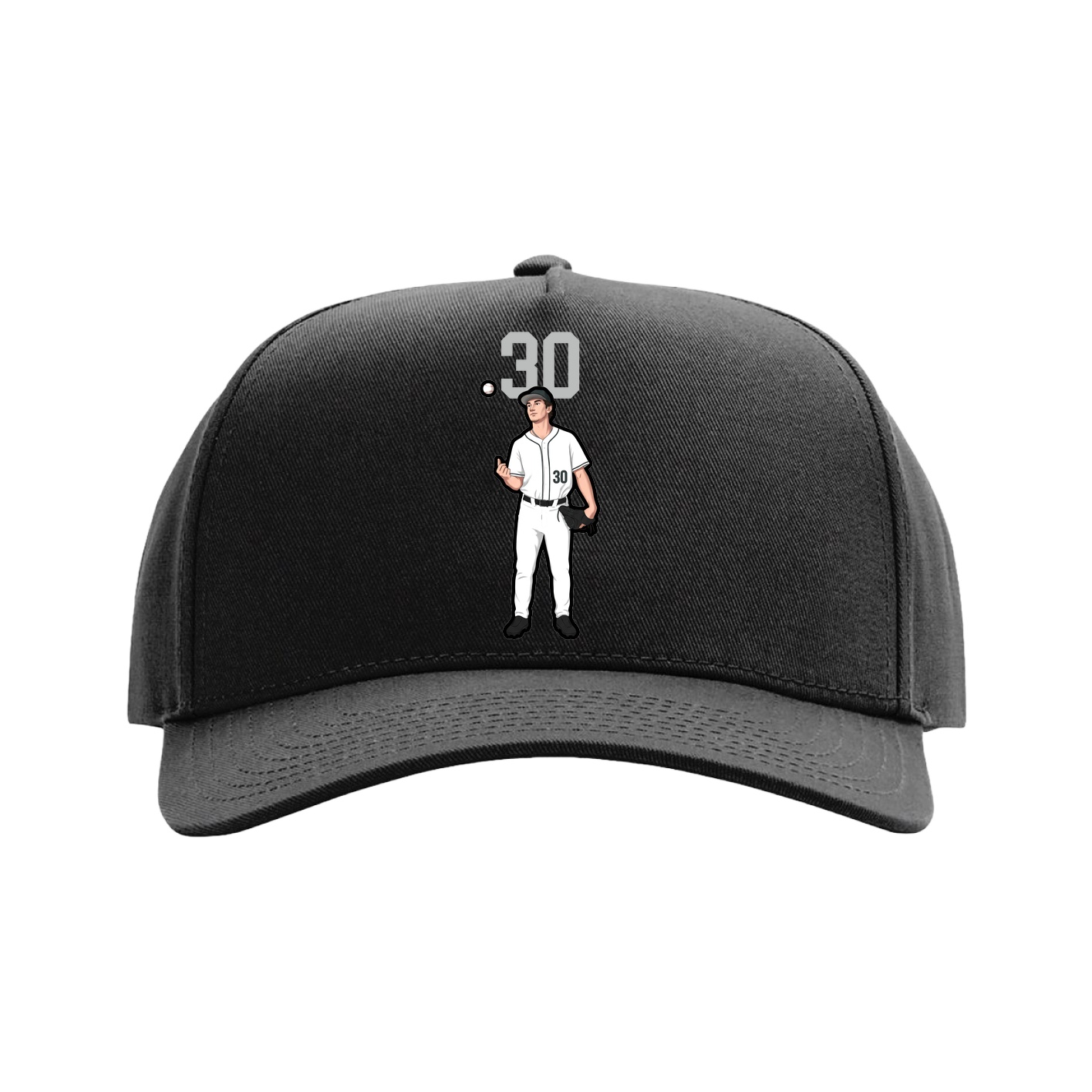 Full Fabric Five-Panel Champ Cap — Number Top in Black