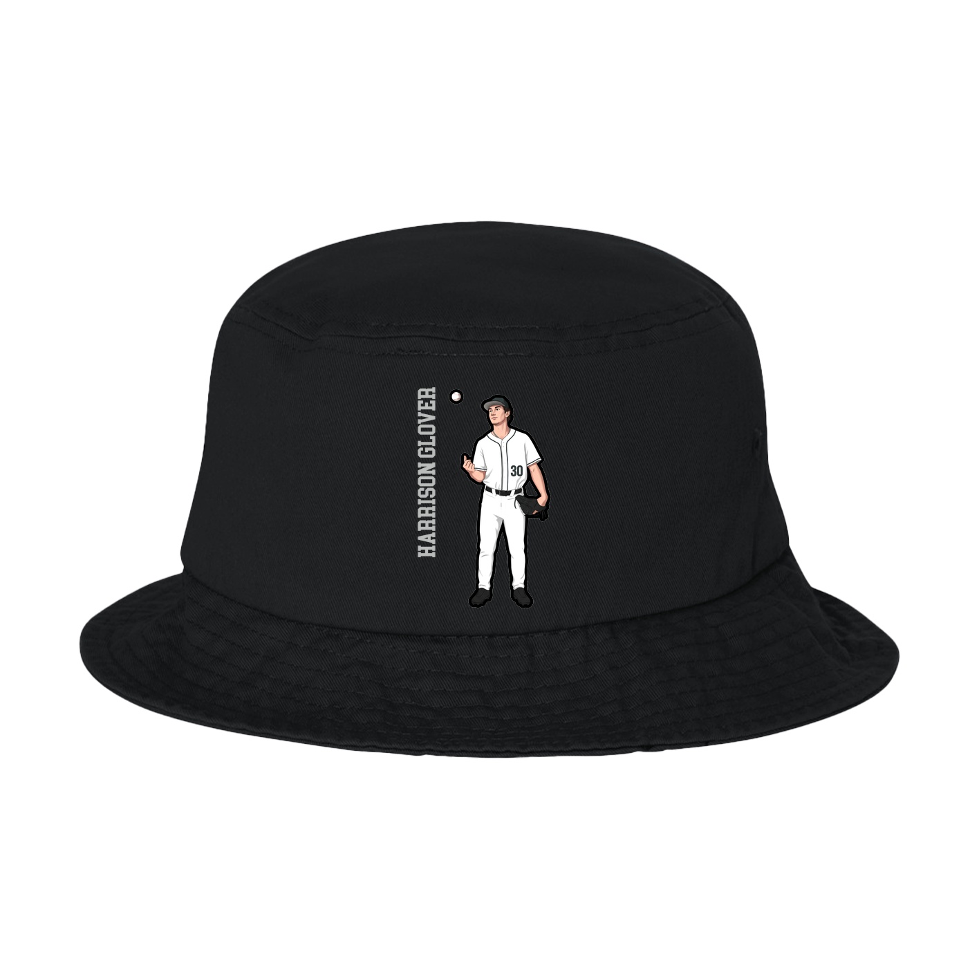 Bucket Cap — Name Vertical in Black