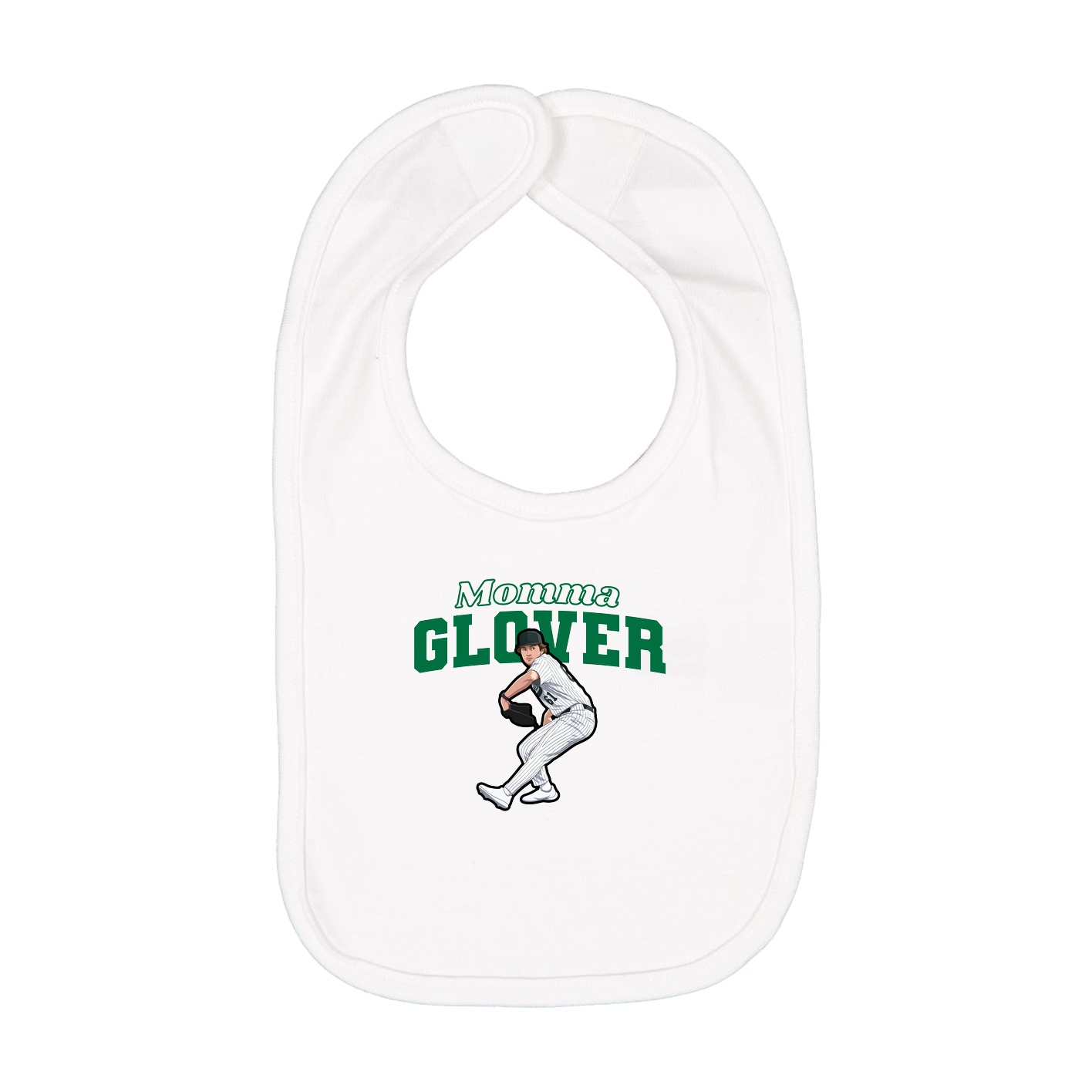 Infant Bib — Mothers Day Block in White